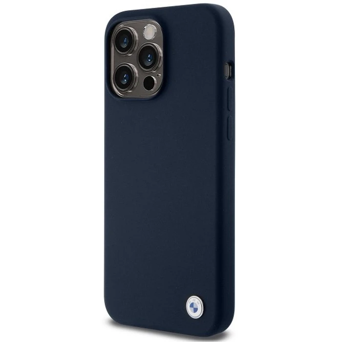 BMW BMHCP15LSILNA Apple iPhone 15 Pro hardcase Silicone Metal Logo navy