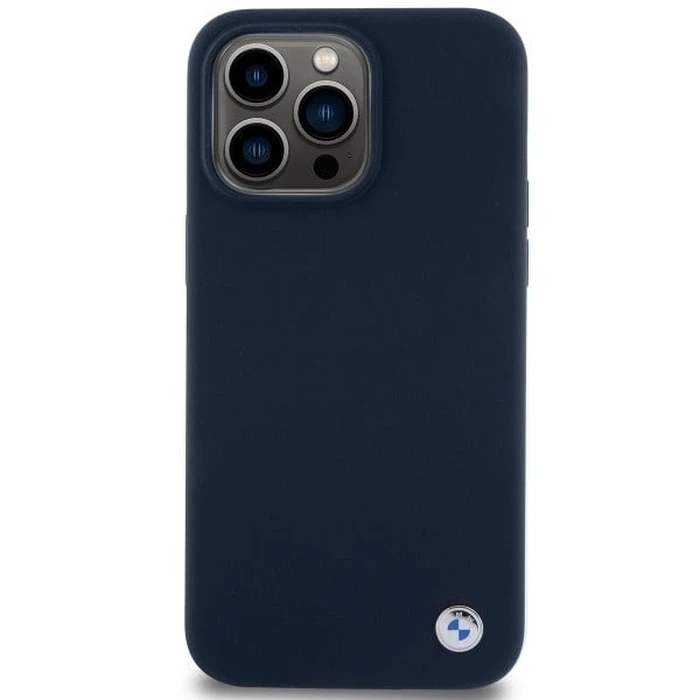 BMW BMHCP15LSILNA Apple iPhone 15 Pro hardcase Silicone Metal Logo navy