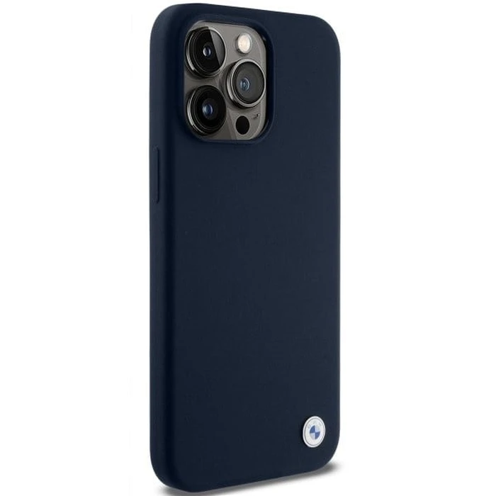 BMW BMHCP15LSILNA Apple iPhone 15 Pro hardcase Silicone Metal Logo navy