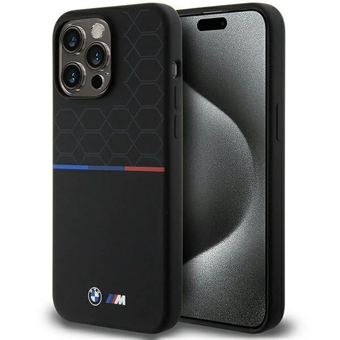BMW BMHMP15X22SMPK Apple iPhone 15 Pro Max hardcase M Silicone Pattern MagSafe black
