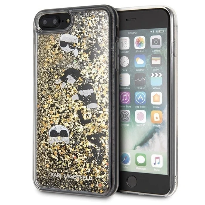 Karl Lagerfeld KLHCI8LROGO iPhone 7/8 Plus black & gold hard case Glitter