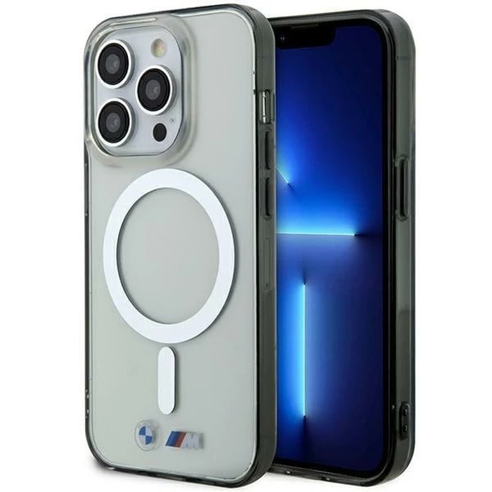 BMW BMHMP15XHCRS Apple iPhone 15 Pro Max hardcase Silver Ring MagSafe transparent
