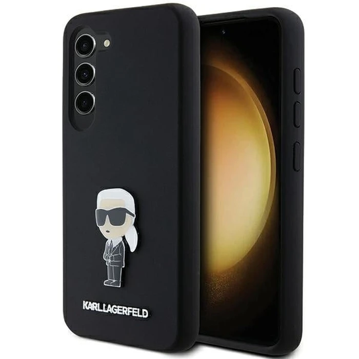 Karl Lagerfeld KLHCS23MSMHKNPK Samsung Galaxy S23+ Plus Silicone Ikonik Metal Pin black