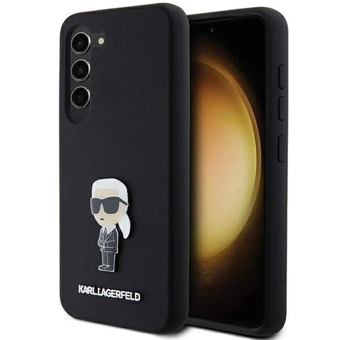 Karl Lagerfeld KLHCS23SSMHKNPK Samsung Galaxy S23 Silicone Ikonik Metal Pin black