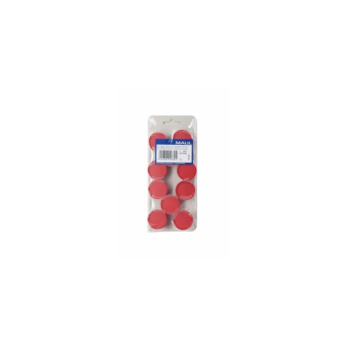 MAUL Industrial magnets Ø29 mm, 10 pieces, red