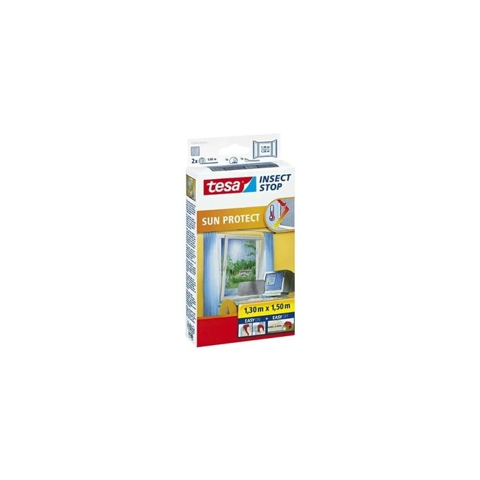Tesa Comfort Window Insect Screen with Velcro/Scratch Fastening, Aluminum Mesh, White, 150 x 130 cm