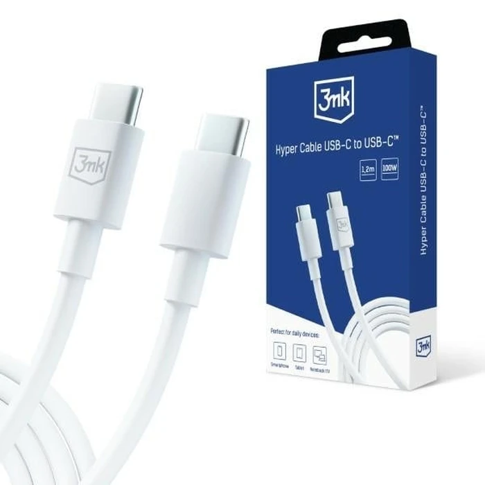 3MK cable Hyper USB-C / USB-C 100W 1.2m white