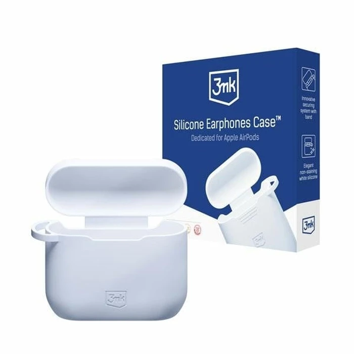 3MK Silicon Case Apple AirPods 3 + carabiner white