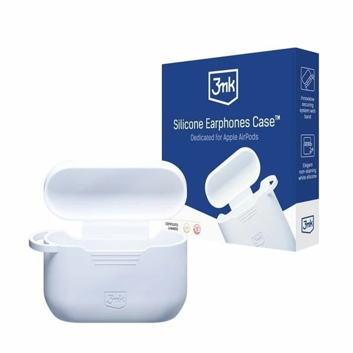3MK Silicon Case Apple AirPods Pro + carabiner white
