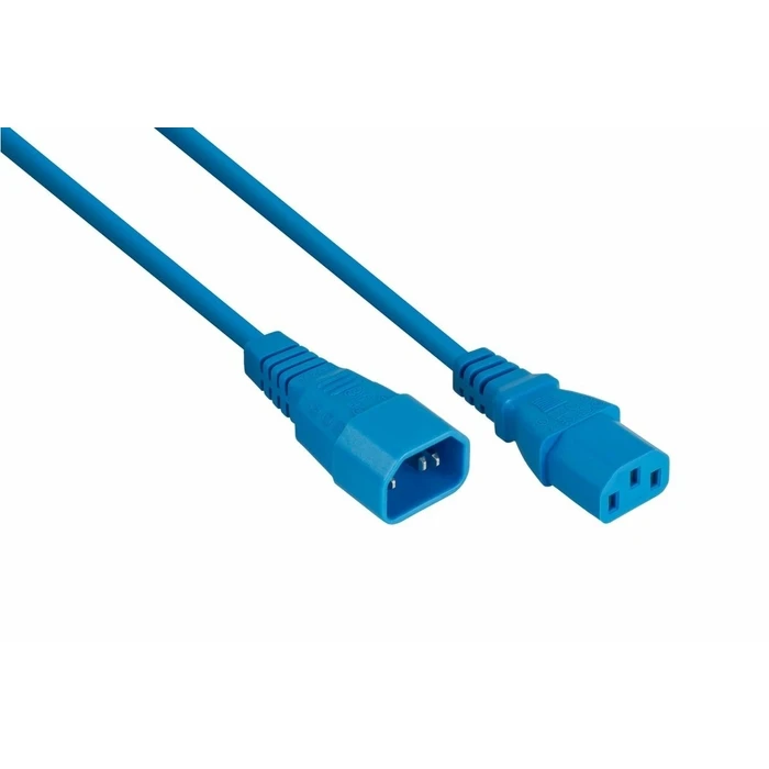 kabelmeister Kaltgeräteverlängerung C14 to C13 power extension cable, blue, 3 m