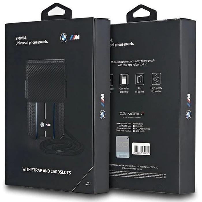 BMW BMPSP15XMSCAKL Wallet Bag Carbon Blue Stripes black