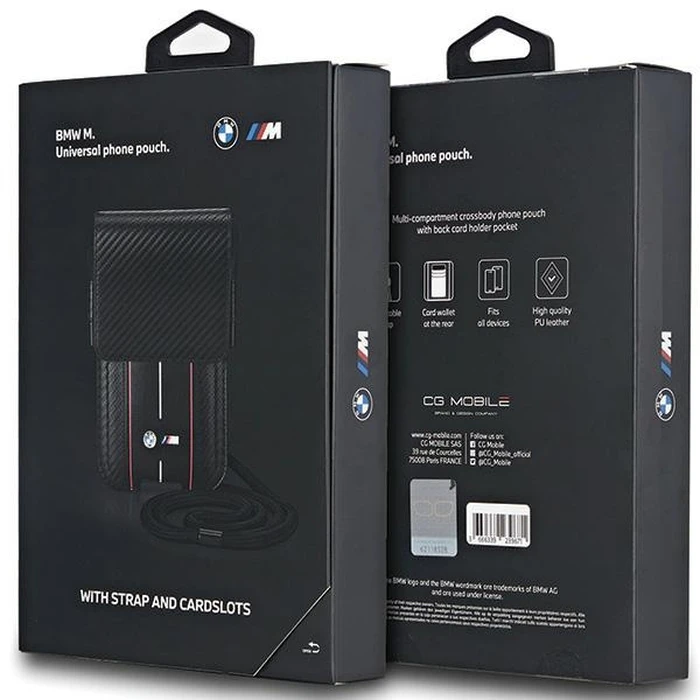 BMW BMPSP15XMSCAKR Wallet Bag Carbon Red Stripes black