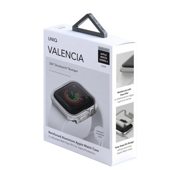 UNIQ Valencia Case Apple Watch 4/5/6/7/SE/8/9 40/41MM silver/titanium silver