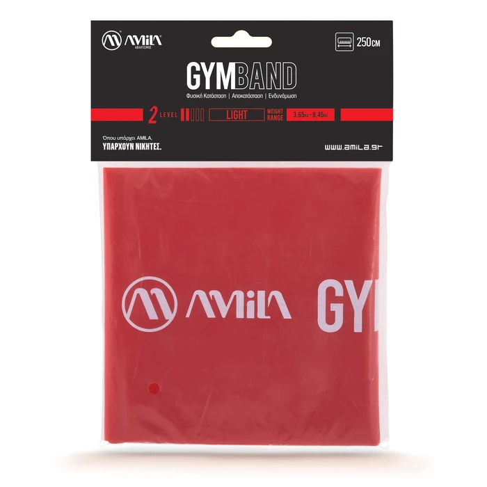 Λάστιχο Αντίστασης AMILA GymBand 2.5m Light (Κόκκινο)