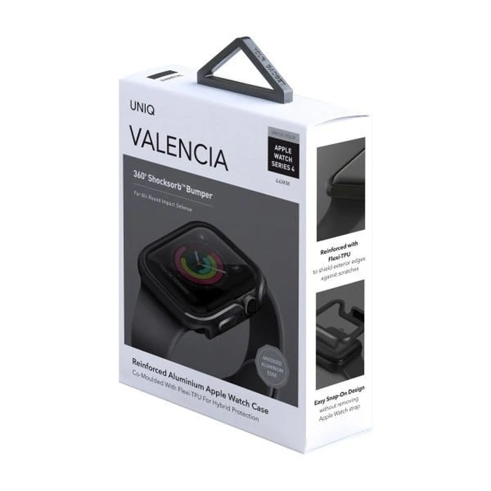 UNIQ Valencia case Apple Watch 4/5/6/7/8/9/SE 44/45mm gray/gunmetal grey