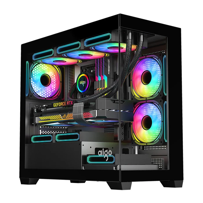 Darkflash C218M Gaming Midi Tower Κουτί Υπολογιστή με Πλαϊνό Παράθυρο Μαύρο