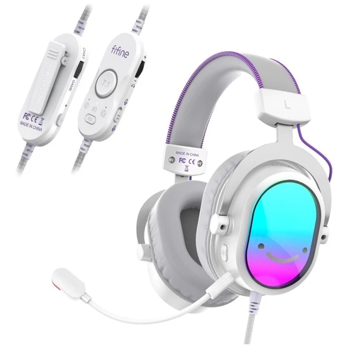 Ακουστικά στούντιο υπερ-αυτιά Fifine H16W 7.1 White RGB