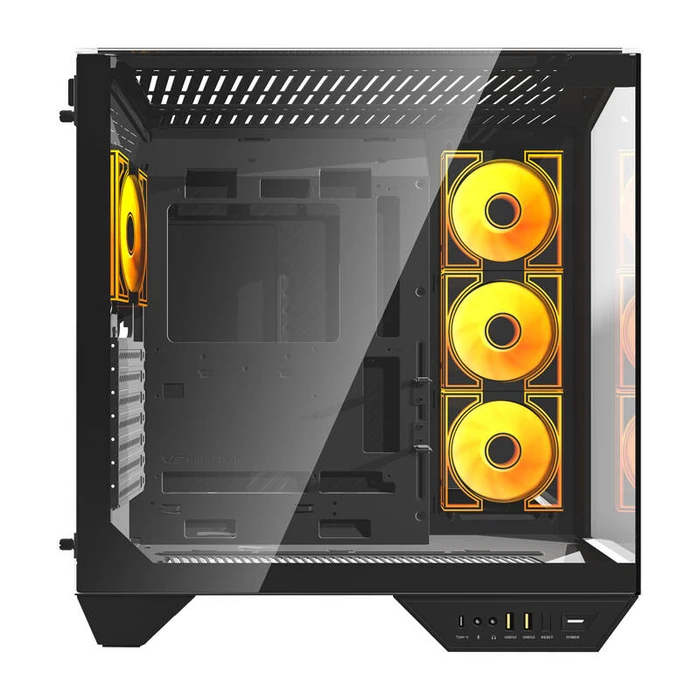 Darkflash DY470 (+fans) Gaming Midi Tower Κουτί Υπολογιστή με Πλαϊνό Παράθυρο και RGB Φωτισμό Μαύρο