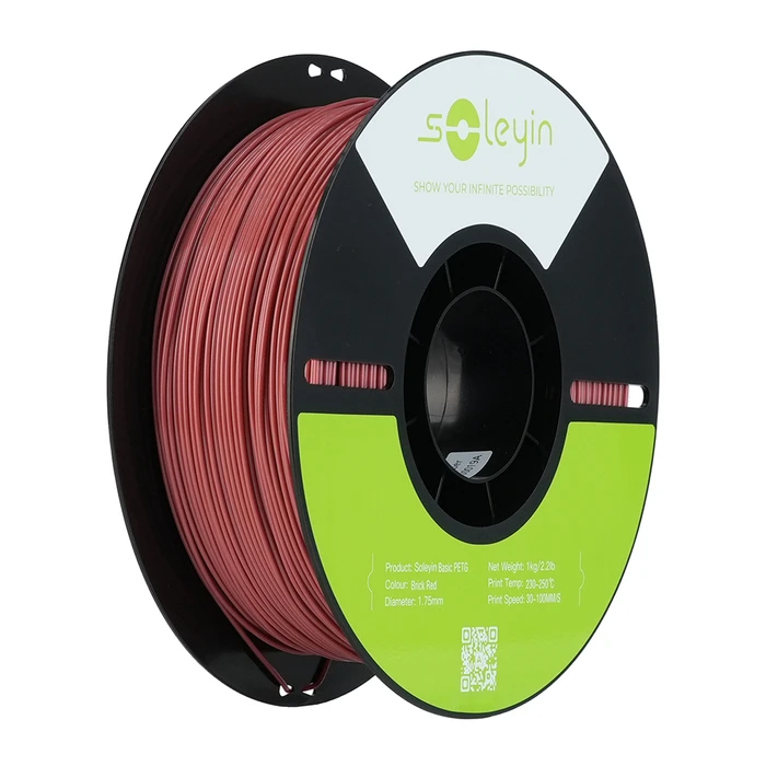 Creality3D Soleyin PETG 3D Printer Filament 1.75mm Brick Red 1kg 3301030159