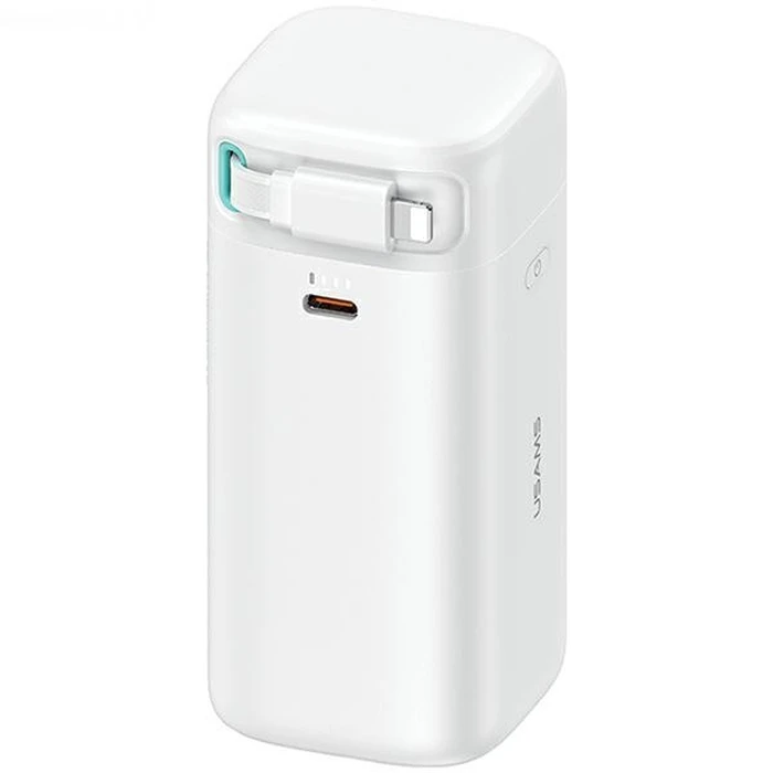 USAMS US-CD217 powerbank 18000mAh PD 45W Fast Charge XMF Series + Lightning cable white