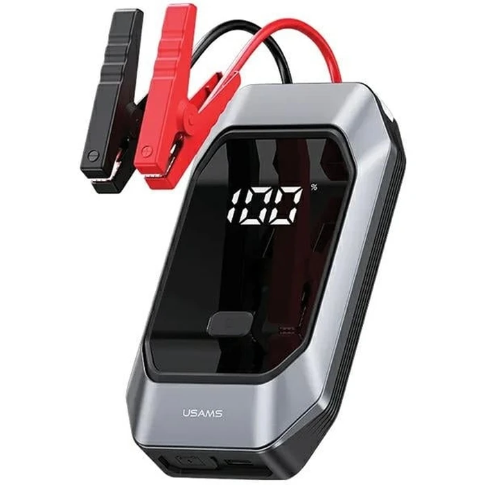 USAMS US-ZB284 car starter device with powerbank and flashlight function black