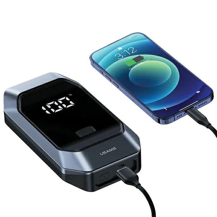 USAMS US-ZB284 car starter device with powerbank and flashlight function black