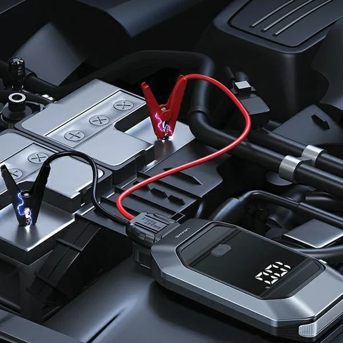 USAMS US-ZB284 car starter device with powerbank and flashlight function black