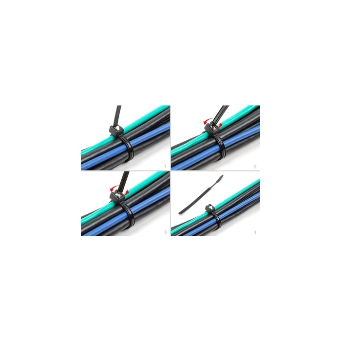 DELOCK KBI αυτοασφαλιζόμενοι καλωδιοδέτες L200 x B4,8 mm 50 τεμ. μαύρο