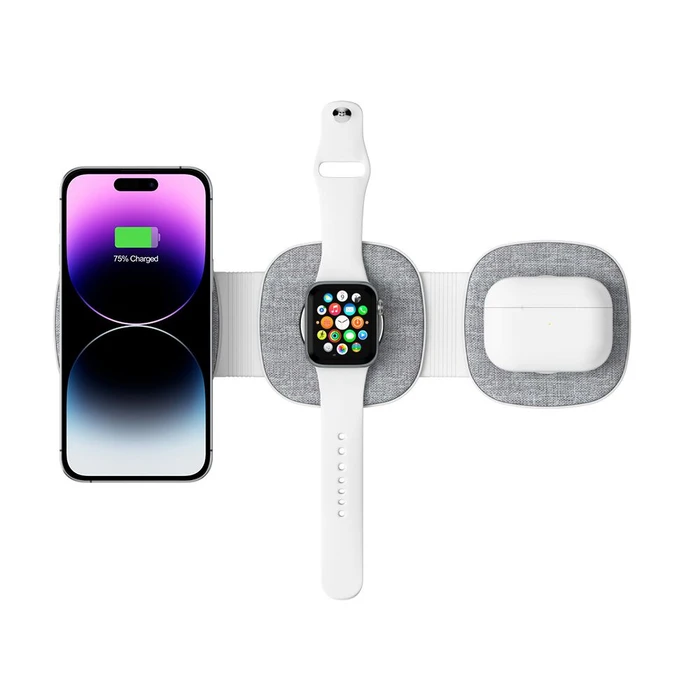 Tech-Protect QI15W-A32 3in1 Magnetic Magsafe Wireless Charger Grey + USB-C / USB-C cable 120cm