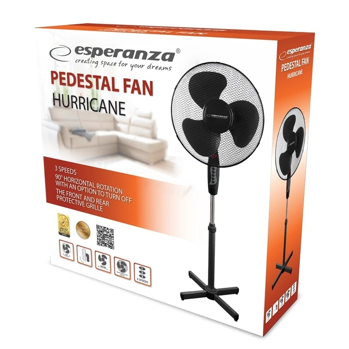 Ανεμιστήρας Δαπέδου Esperanza Hurricane Black-Black
