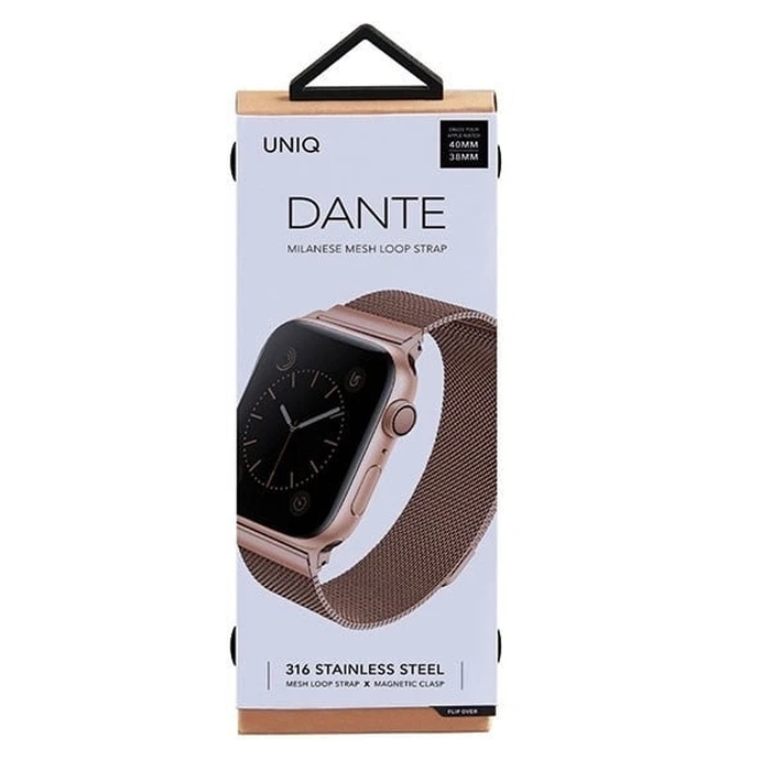 UNIQ Dante strap Apple Watch 4/5/6/7/SE/8/9/10 40/41/42mm Stainless Steel rose gold
