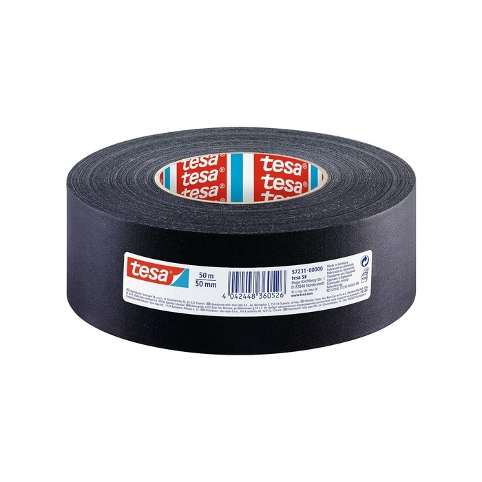 tesa Gewebeband (fabric-reinforced tape) 50 m x 50 mm, black