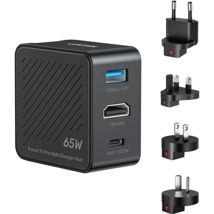 Unitek Travel Tri Pro 65W 3-in-1 GaN Charger Hub with HDMI 4K@60Hz (P1242 / P1242A)