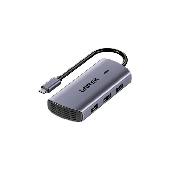 Unitek USB-C Docking Station 6σε1 Γκρι (D1113CGY01) - 3x USB-A, HDMI 4K@30Hz, RJ45, PD 100W