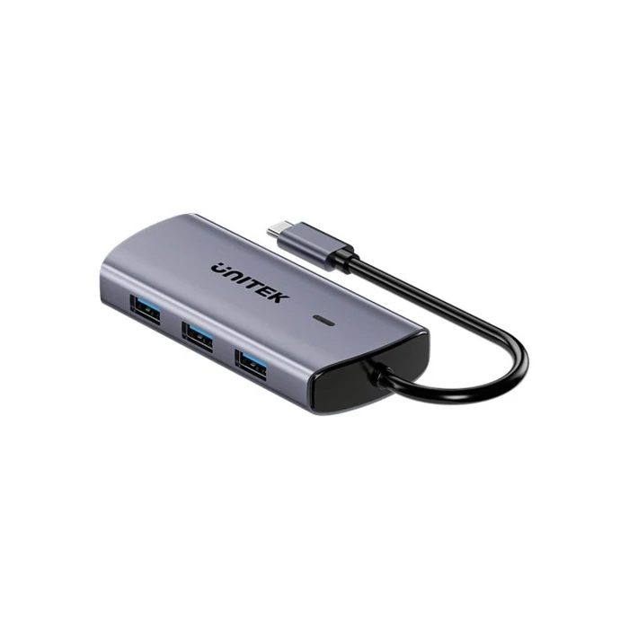 Unitek USB-C Docking Station 6σε1 Γκρι (D1113CGY01) - 3x USB-A, HDMI 4K@30Hz, RJ45, PD 100W
