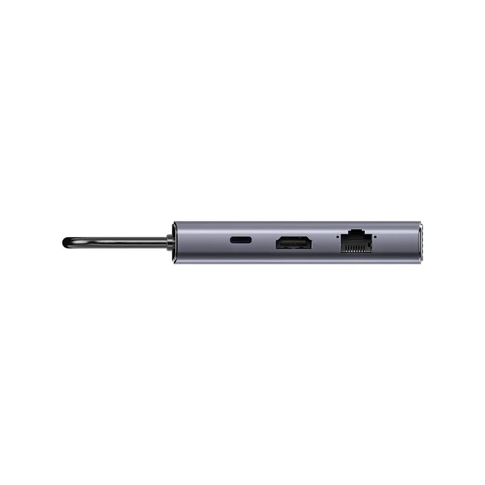 Unitek USB-C Docking Station 6σε1 Γκρι (D1113CGY01) - 3x USB-A, HDMI 4K@30Hz, RJ45, PD 100W