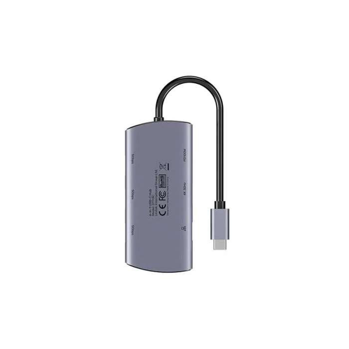 Unitek USB-C Docking Station 6σε1 Γκρι (D1113CGY01) - 3x USB-A, HDMI 4K@30Hz, RJ45, PD 100W