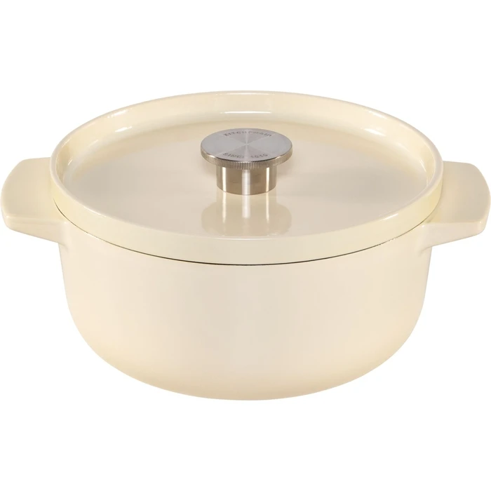 KitchenAid Μαντεμένια Γάστρα με Καπάκι 22 cm, εκρού