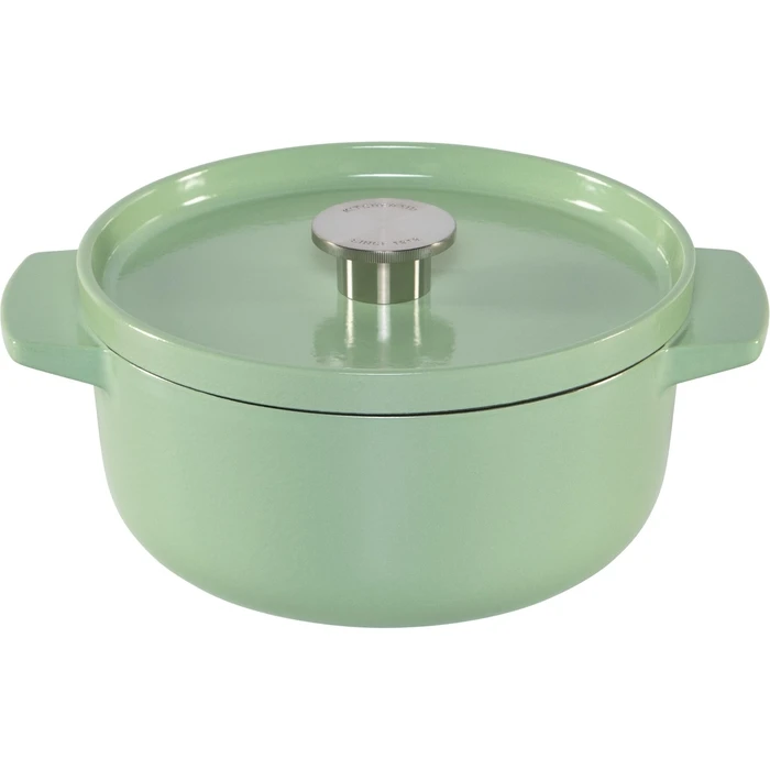KitchenAid Βαθιά Κατσαρόλα / Μπρατέρ με Καπάκι 22 cm, Εμαγιέ Μαντέμι - Ανοιχτό Πράσινο