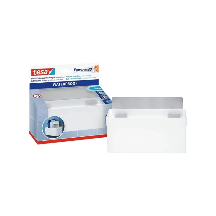 tesa Powerstrips® Waterproof Regal Zoom Μεταλλικό - Αδιάβροχη Επιτοίχια Βάση/Ράφι για Μπάνιο