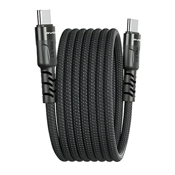 AWEI CL-166T magnetic cable USB-C / USB-C black/black