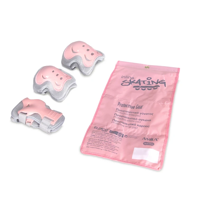 Σετ Προστατευτικά Roller Amila Γκρι/Ροζ Large