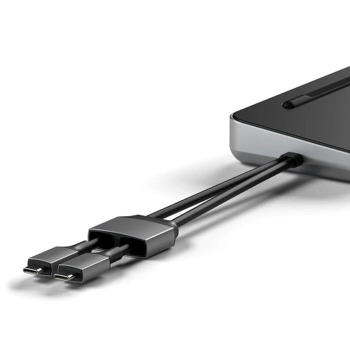 Satechi Dual Dock Stand MacBook 2xUSB-C / USB-C PD 75W,2xUSB-C,2xHDMI 2.0, DP 1.4 Port, 2xUSB-A,RJ45,M.2 SATA/NVMe