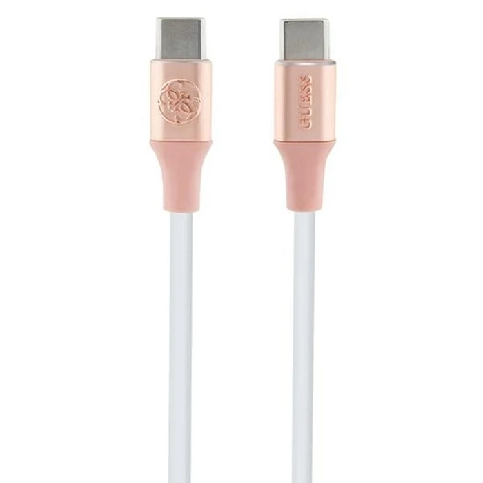 Guess GUCCLALRGDP cable USB-C / USB-C 1.5m Fast Charging Ebossed Logo pink
