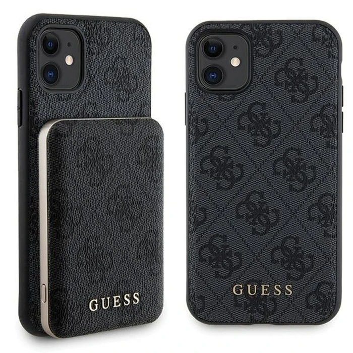Guess GUBPM5N614GEMGK Apple iPhone 11 hardcase + Powerbank 5000mAh MagSafe 4G Metal Logo black