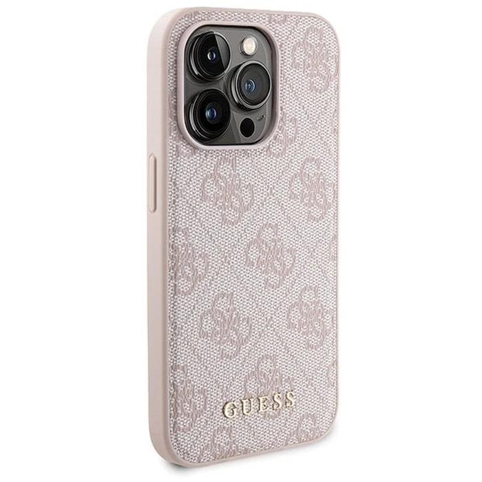 Guess GUBPM5P14L4GEMGP Apple iPhone 14 Pro hardcase + Powerbank 5000mAh MagSafe 4G Metal Logo pink