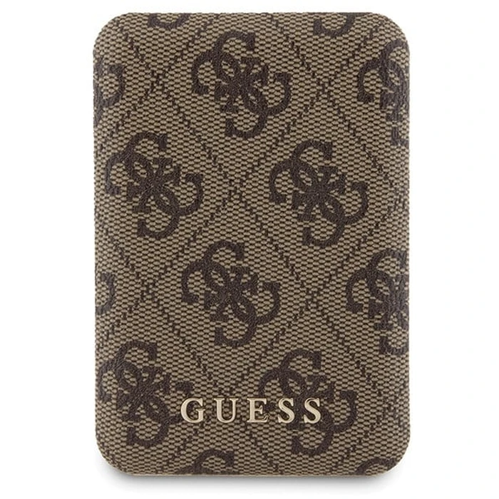Guess GUBPM5P15L4GEMGW Apple iPhone 15 Pro hardcase + Powerbank 5000mAh MagSafe 4G Metal Logo brown