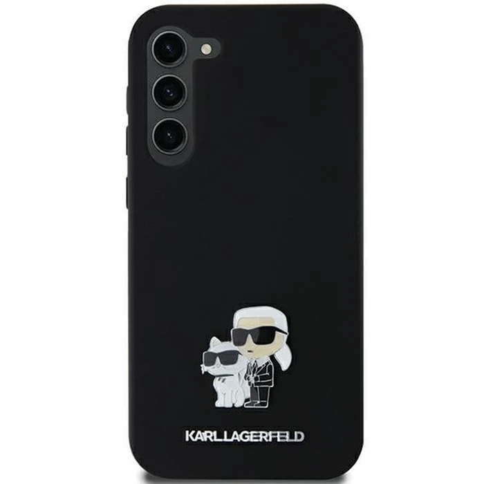 Karl Lagerfeld KLHCSA35SMHKCNPK Samsung Galaxy A35 hardcase Silicone Karl&Choupette Metal Pin black