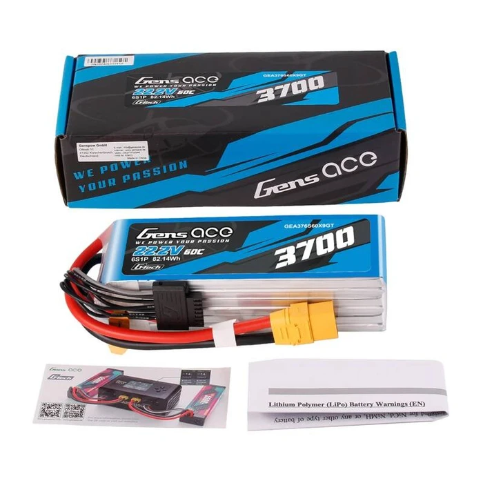 Gens Ace Ace Classic Μπαταρία Li-Po 22.2V 3700mAh 60C 6S με βύσμα XT60 για τηλεκατευθυνόμενα