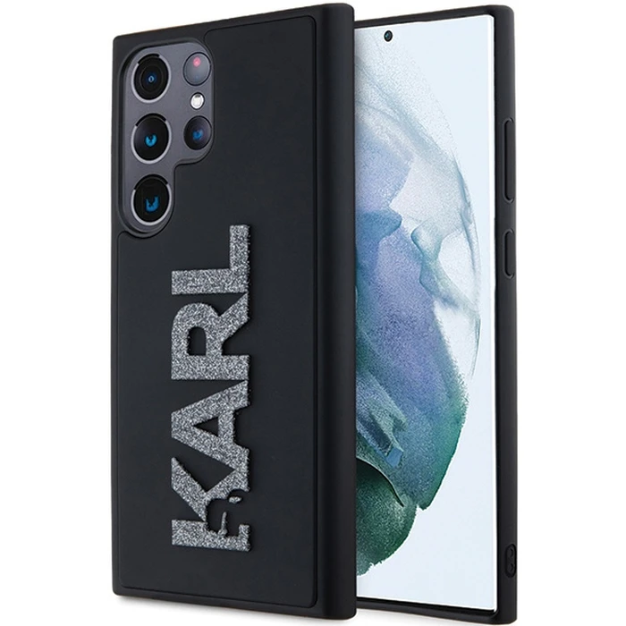 Karl Lagerfeld KLHCS24L3DMBKCK Samsung Galaxy S24 Ultra hardcase 3D Rubber Glitter Logo black